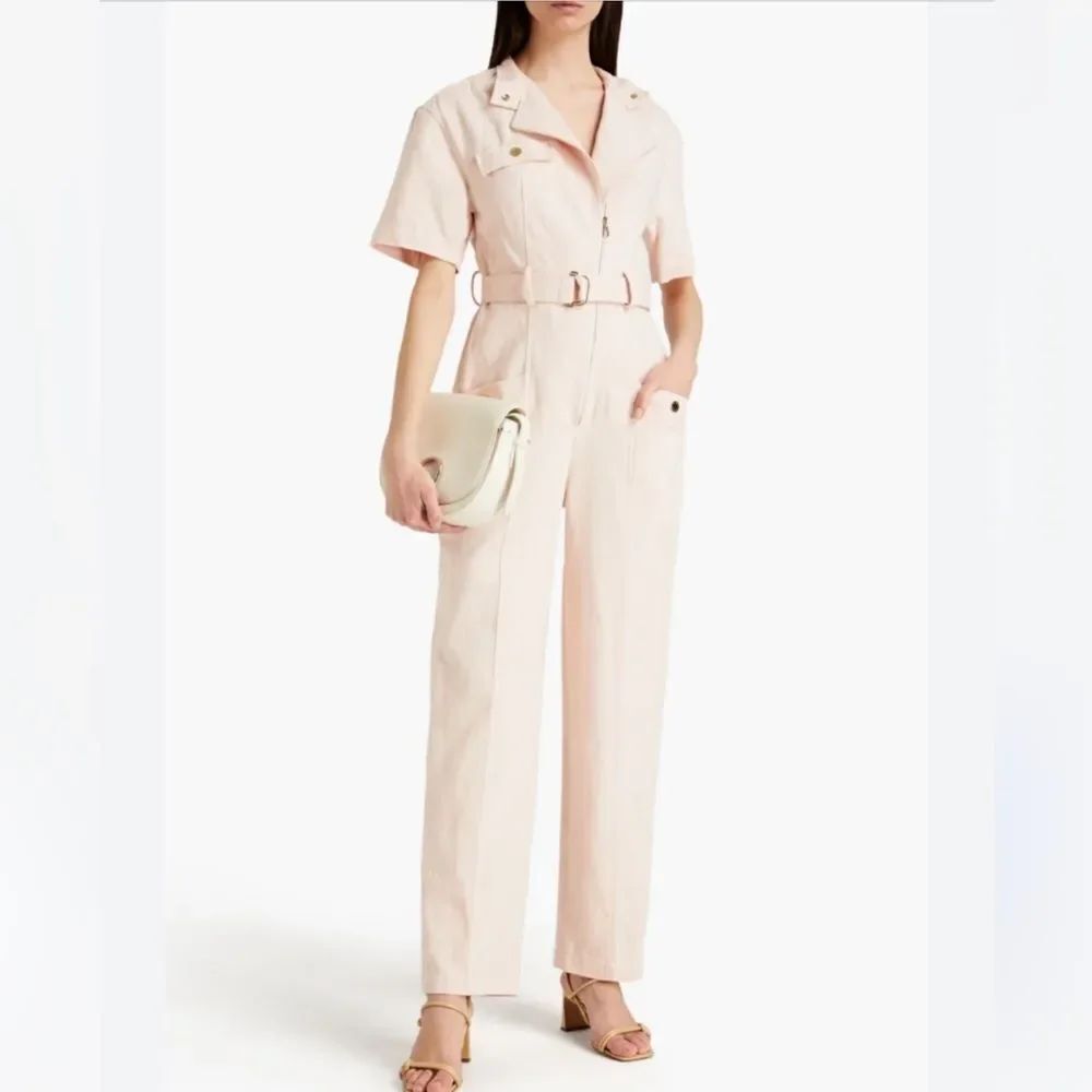 Sandro Pink Flutter Sleeve Jumpsuit, US2